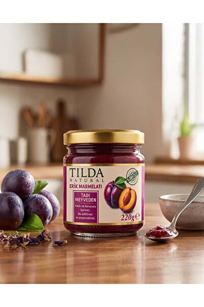 Tilda Natural Şeker İlavesiz Erik Marmelatı (%80 Meyve)– 220 g