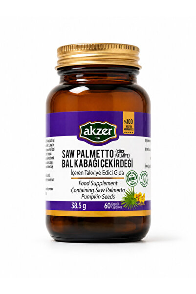 Akzer Saw Palmetto (Cüce Palmiye) & Bal Kabağı Çekirdeği İçeren Takviye Edici...