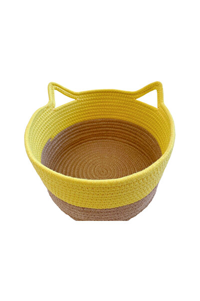 KOÇTAŞ Kedi Kulaklı Sepet 30x18 cm Sarı