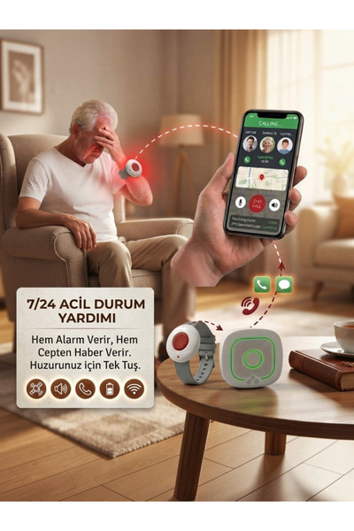 Acil yardım Yaşlı Panik Buton Kablosuz Wifi Özellikli