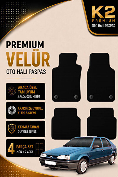K2 CARPET Renault R19 Europa Özel Kesim Tam Uyumlu Lüx Oto Halı Paspas Renaul...