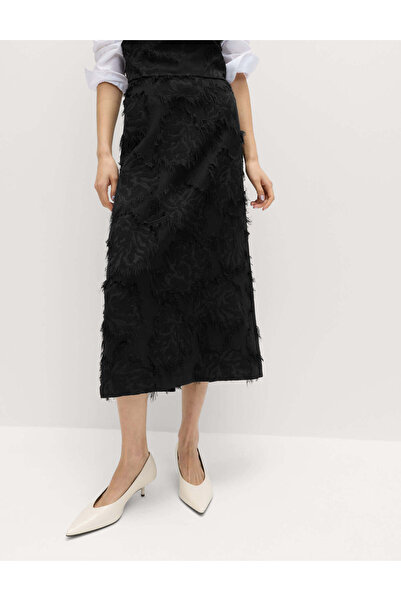 Marks & Spencer Dokulu Çiçekli Midi Etek