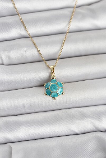 Inure Jewelry 316L Steel Chain Gold Color Turtle Model Women's Necklace