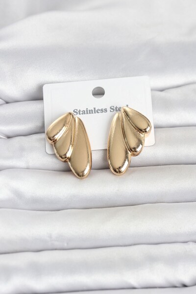 Inure Jewelry أقراط نسائية عتيقة من الفولاذ 316L بلون ذهبي