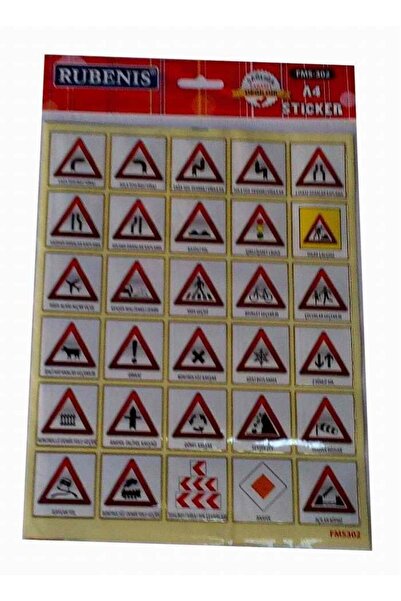 Rubenis Sticker Trafik Levha İşaretli Fms-302