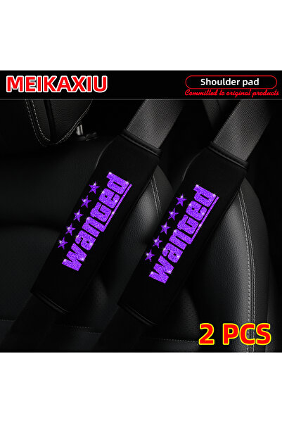 Choice Purple 2PCS WANTED: Breathable Fabric Car Shoulder Cover with Safety B...