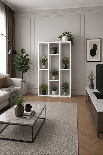 Sheila Concept OSLO Beyaz İkili Modüler Çok Amaçlı Dikey Raf Ünitesi | Dekora...