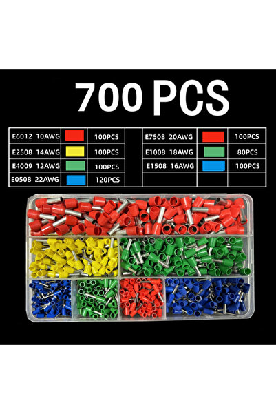 Choice1 700PCS Box 700-2120pcs European Style Tubular Terminals Ve Insulated ...