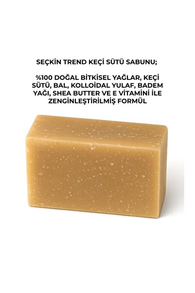 Seçkin Trend %100 Doğal El Yapımı, Ballı, Kolloidal Yulaflı, Keçi Sütü Sabunu, Nemlendirici Yumuşak Bakımı.