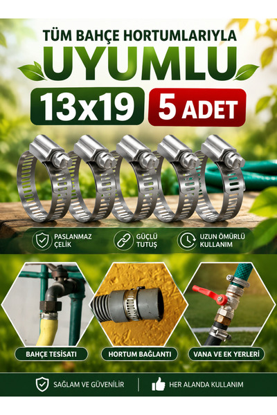 By mag Hortum Kelepçesi 5x 1/2 -3/4 Hortumlar Için Uyumludur