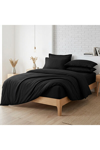 Pamuk Black Double Elastic Duvet Cover Set Sheet
