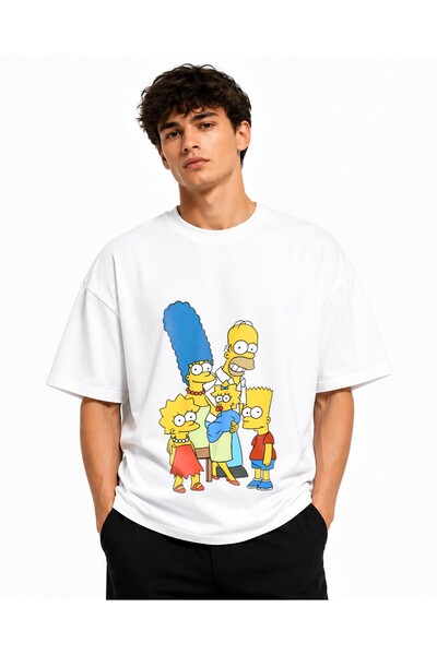 Inscriptie Tricou Unisex Bumbac Premium Casual " Draw the Simpsons family "