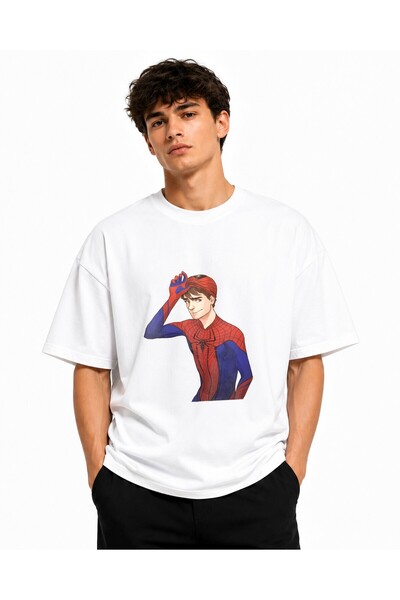 Inscriptie Tricou Unisex Bumbac Premium Casual " SpiderMan fara masca "