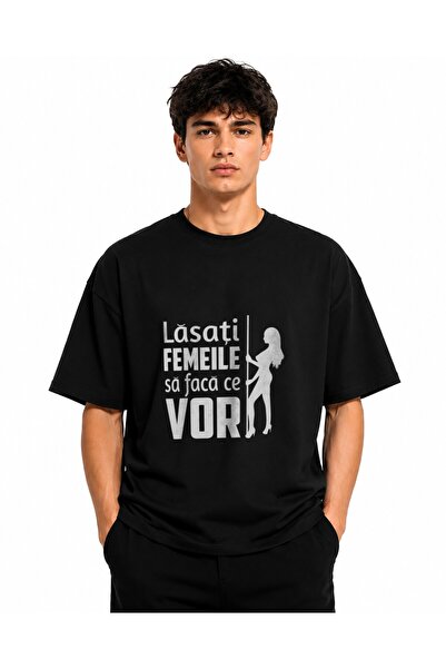 Inscriptie Tricou Unisex Bumbac Premium Casual " Lasati femeile sa faca ce vor "