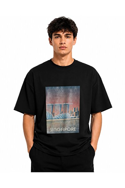 Inscriptie Tricou Unisex Bumbac Premium Casual " Singapore, Asia "