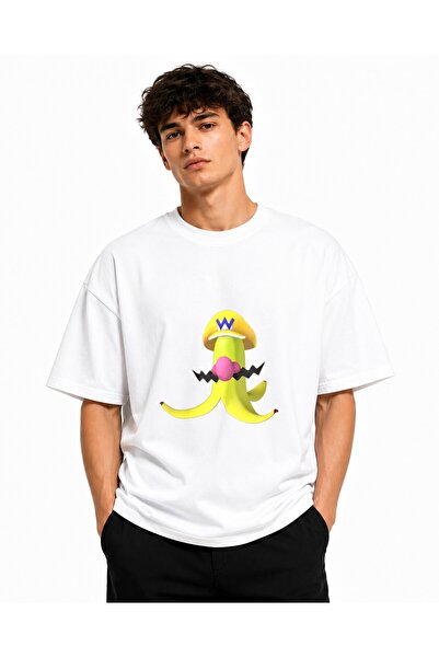 Inscriptie Tricou Unisex Bumbac Premium Casual " Banana Mario "
