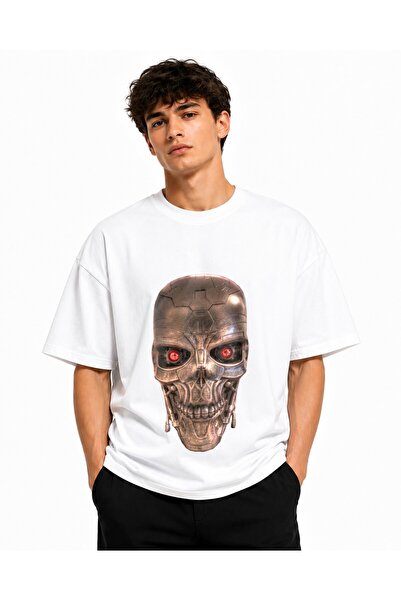 Inscriptie Tricou Unisex Bumbac Premium Casual " Robot head "
