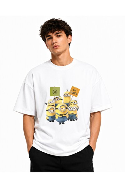 Inscriptie Tricou Unisex Bumbac Premium Casual " Minion - Go dark "