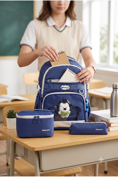 Relaxion Set of 3 Children's Primary School Bags with Accessories, Pencil Hol...