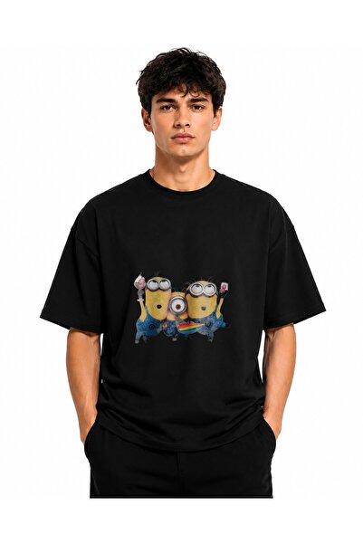 Inscriptie Tricou Unisex Bumbac Premium Casual " Minioni fericiti "