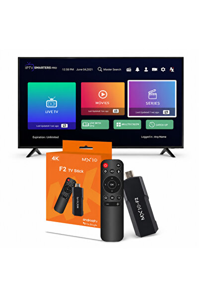 MX10 LIVE TV F2 Android TV Stick, 1GB RAM, 8GB Memory, 4K UHD, Remote Control...