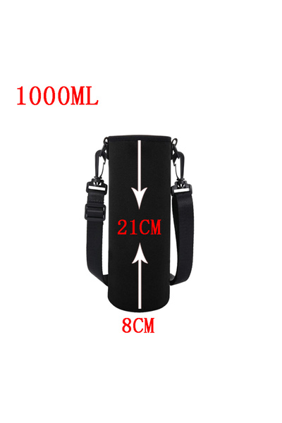 Choice7 Black-1000ml 750ML/1000ML/1500ML Portable Water Bottle Insulated Neop...