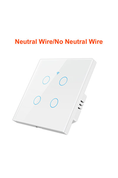 Choice مفتاح إضاءة ذكي WiFi من Tuya، 4 أزرار، بدون سلك محايد، لوحة لمس، تحكم ...