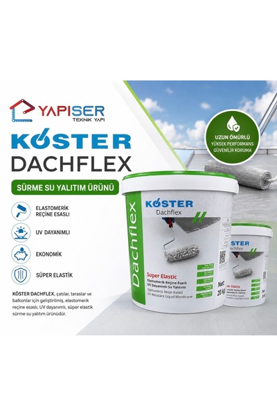 Köster Dachflex - UV Dayanımlı Beyaz Renkli Su Yalıtımı - 20 KG