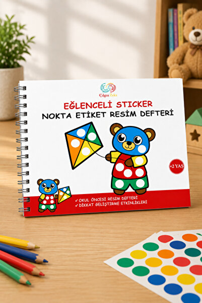 Çılgın Zeka Eğlenceli Sticker Nokta Etiket Defteri Okul Öncesi Defter Okul Ön...