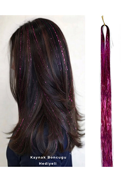 MutluBiDünya Kaynak Boncuğu Hediyeli Hair Tinsel Gelin Teli Saç Simi Aksesuarı