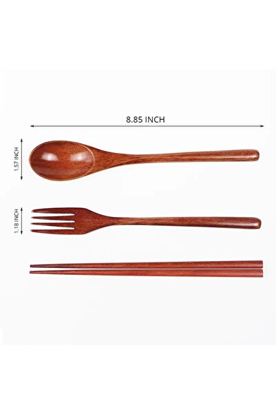 Choice No entanglement 1pc Wooden Chopsticks Fork Spoon Three-piece Set Twine...