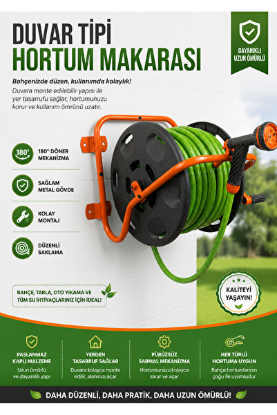Genel Markalar M&İ LİFE Duvar Tipi Bahçe Hortum Makarası