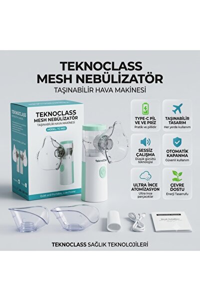 Canderel TKN-M10 Şarjlı Yetişkin Ve Çocuklar Için Taşınabilir Mesh Nebulizatö...