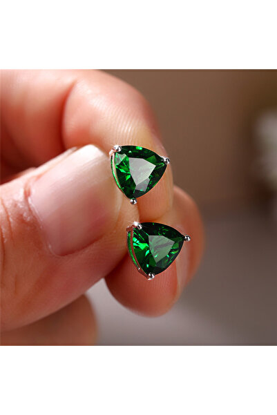 Choice E1123 Huitan Minimalist Triangular Cubic Zirconia Stud Earrings for Wo...