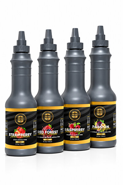 By Tüfekçi Meyve Püreleri Avantajlı Set 4 x 1000 Gr | Çilek, Kırmızı Orman Me...