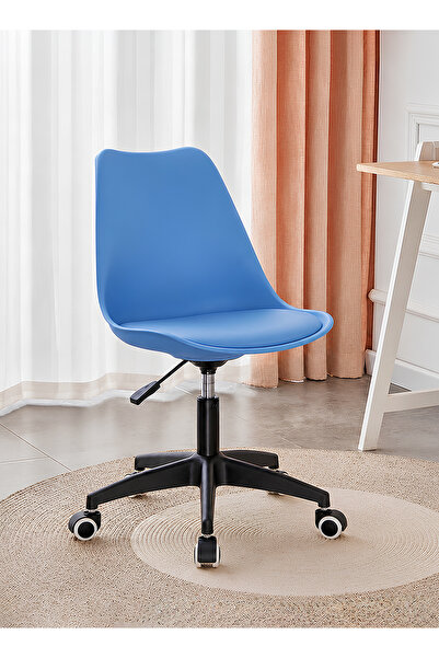 Taimi Modern Blue Office Chair, Swivel Adjustable Height, Padded Seat, with W...
