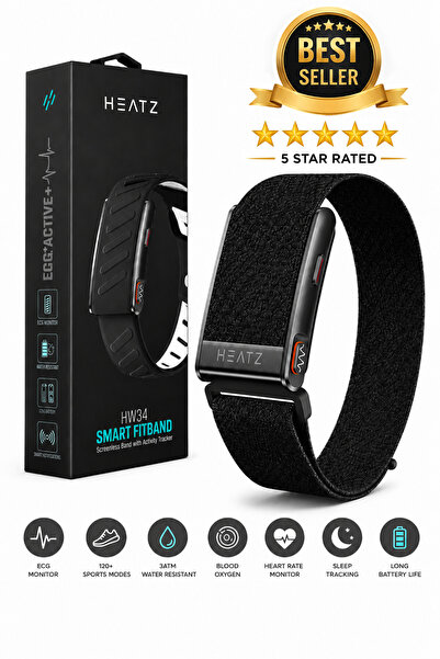 HEATZ HW34 Smart FitBand with ECG Health Monitoring, 120+ Sports Modes, 3ATM ...