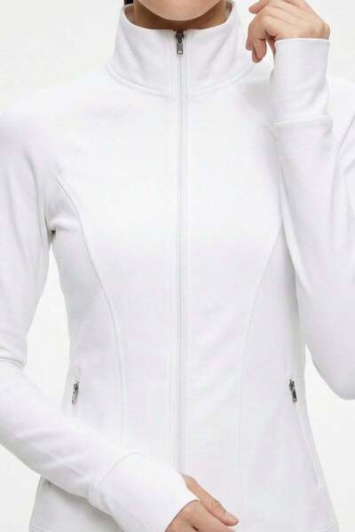 HAKKE Slim Fit Knitted Stand Collar Zippered Cardigan