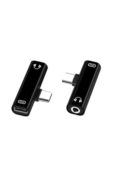 choice2 Black 2 IN1 Type C To 3.5mm Jack Earphone Charging Cable Audio Conver...