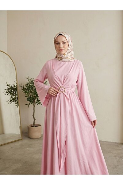 Generic Brand Front Tie Accessory Detail Dress-Pink
