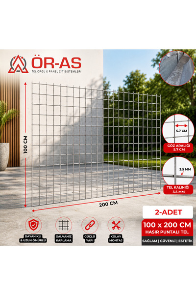 ÖR-AS TEL ÖRGÜ & PANEL ÇİT SİSTEMLERİ Hasır Tel-( 5.5 x 5.5 Göz Aralıklı - 3....