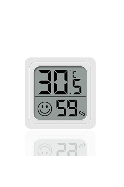 Choice مقياس حرارة ورطوبة رقمي أبيض بشاشة LCD للغرف الداخلية، جهاز قياس درجة ...