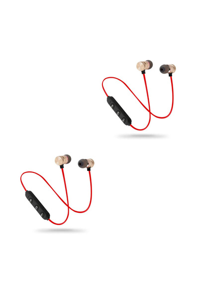 Choice1 2pcs red 1/2/4pcs Bluetooth Wireless Headphones Bass Headset Neckband...