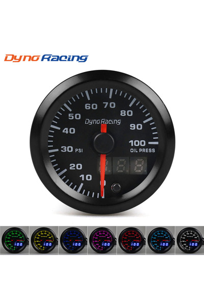 Choice8 مقياس ضغط الزيت (Psi) من Dynoracing، مقاس 2 بوصة (52 مم)، شاشة LED مز...
