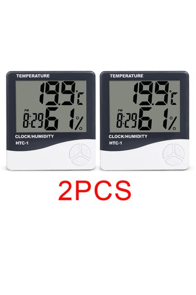 choice2 2pcs HTC-1 LCD Digital Thermometer Hygrometer Indoor Room Electronic ...