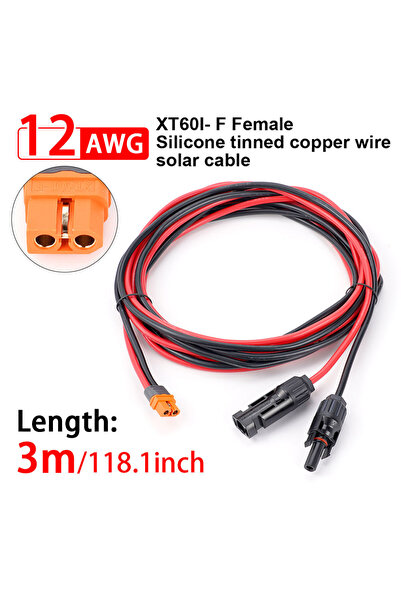 Choice 3M 1M 2M 3M XT60I-F Female To Solar Connector Waterproof Extension Cab...
