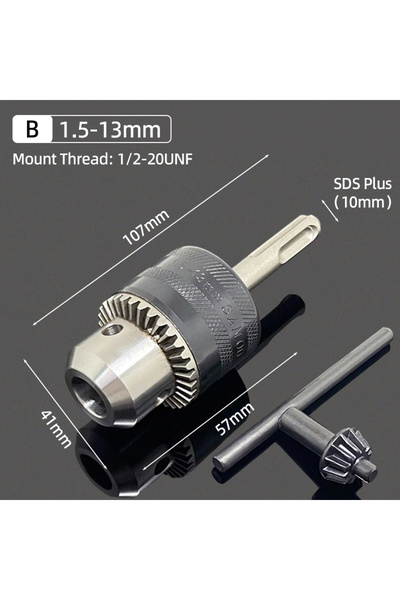 Choice3 (B) 1.5-13mm 2-13MM/1.5-10MM Drill Chuck SDS Plus Shank Adapter Threa...