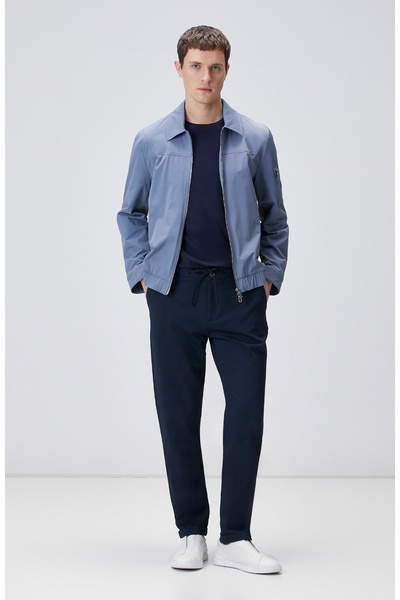 Network Lacivert Duble Paça Diyagonal Örme Jogger Pantolon