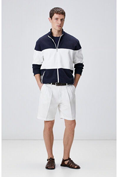 Network Lacivert Bloklu Sweatshirt