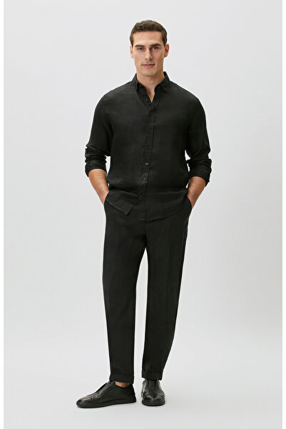 Network Siyah Keten Jogger Pantolon